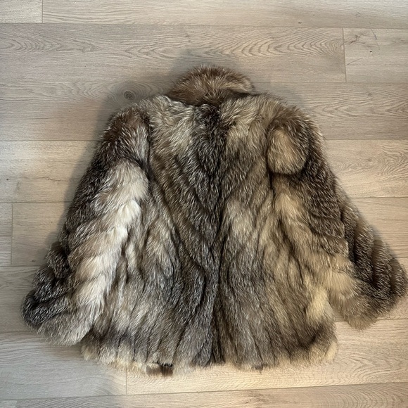 Saga Fox Real Fur Coat | Blue Frost Fox (Gray/Silver Tone) | Size M | Vintage - Picture 13 of 15